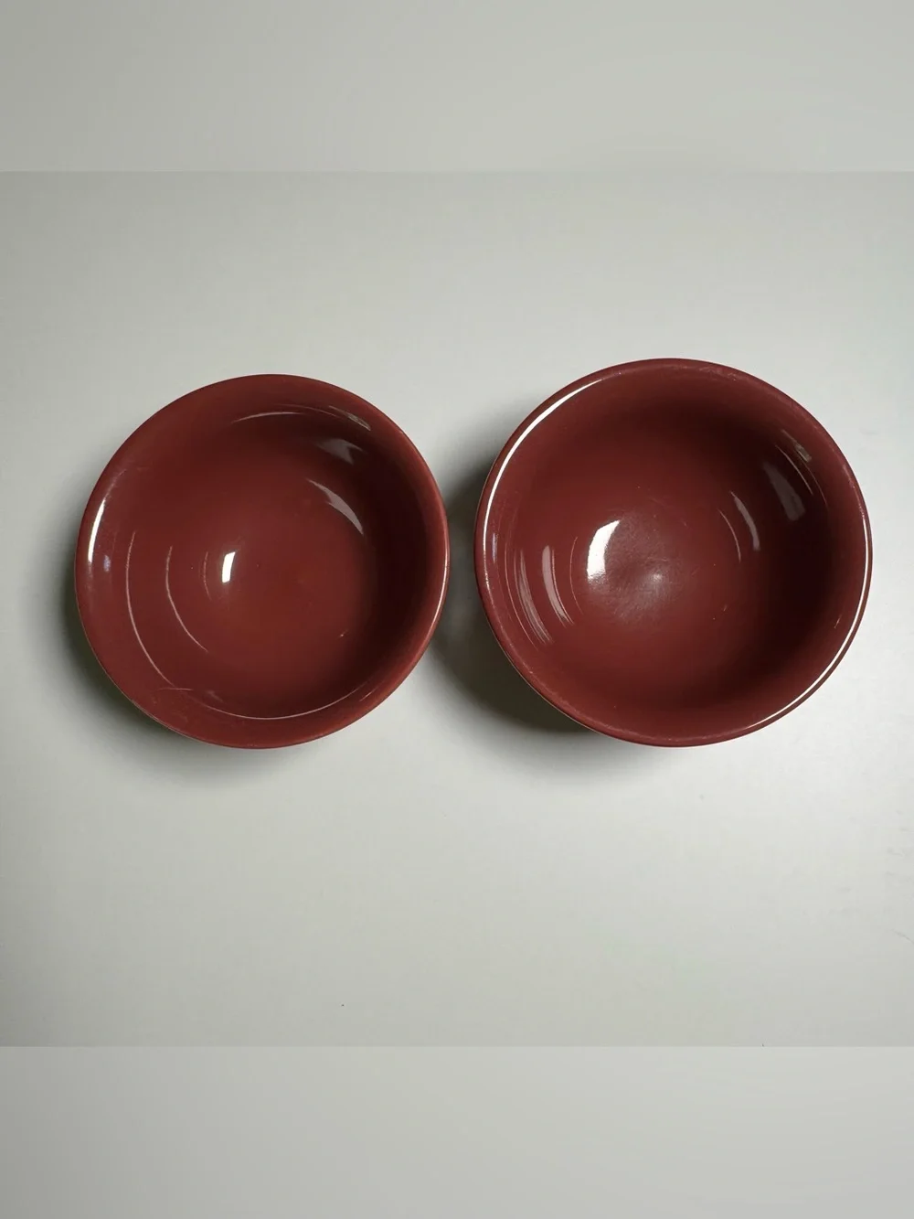 LONGABERGER Small Dessert Bowls WOVEN TRADITIONS Paprika Burgundy Pottery (2)